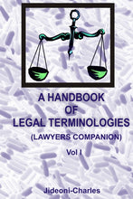 Load image into Gallery viewer, A HANDBOOK OF LEGAL TERMINOLOGIES: LAWYERS' COMPANION