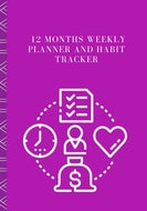 12 Months Weekly Planner and Habit Tracker Spiral Book